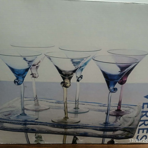 Vintage cocktail set 7 pieces with serving tray, new