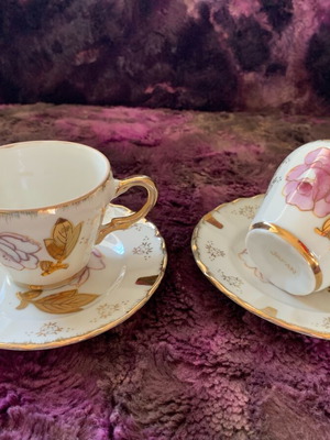 Vintage Coffee Cups with Saucers from 1960s Japan, like new, set of two