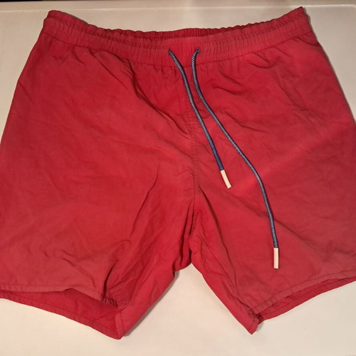 Napapijri Men's Swim Shorts New, Size M, Red with Blue-White Drawstring