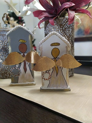 Handmade decorative angels with golden wings new