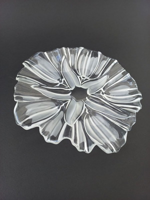 Vintage glass serving platter ortnerviera like new, embossed