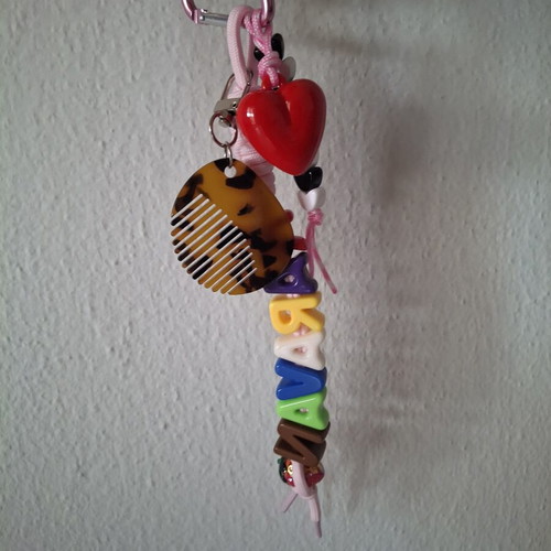 Keychain with Comb Handmade Charm