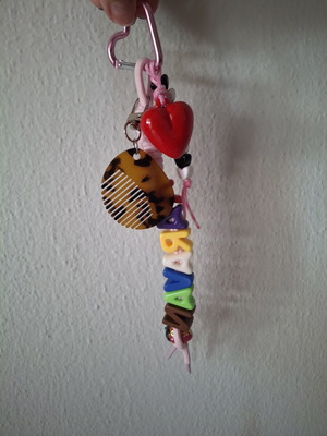 Keychain with Comb Handmade Charm