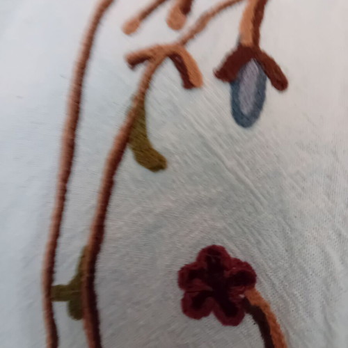 Large cotton machine-embroidered tablecloth 2x1 m, 40 cm