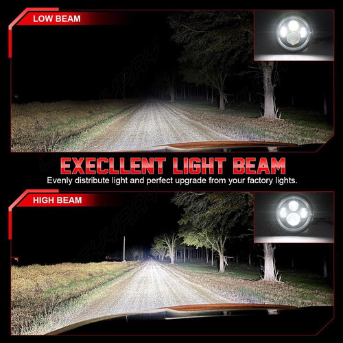 7-inch RGB LED headlights for Jeep Wrangler JK LJ Lada Niva Golf 2 Cherokee, used, 3 pcs with defects
