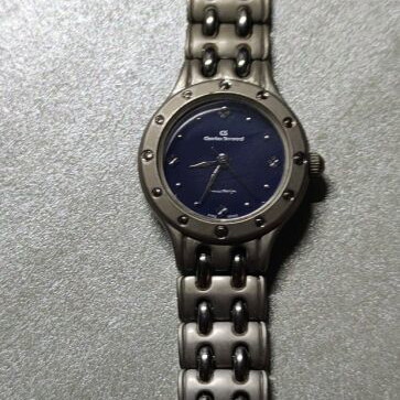 Christen Dion wristwatch used, women's, blue and silver