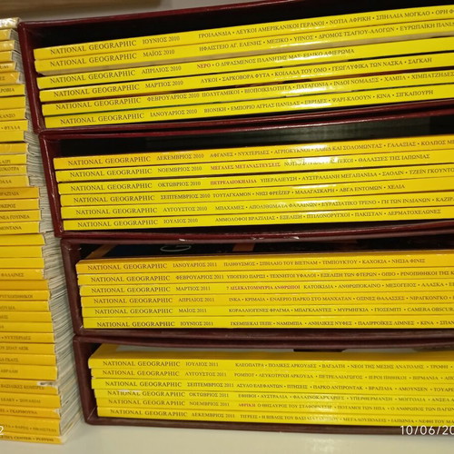 National Geographic magazines used, complete years 2010-2012 with cases