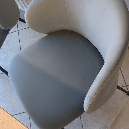 IKEA wooden large table with two velvet chairs from Praktiker