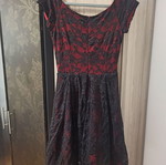 Zic Zac Lace Dress new Medium black red