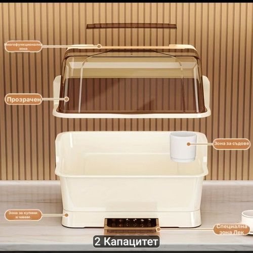 Dish Drying Rack with Lid new, space-saving kitchen organizer