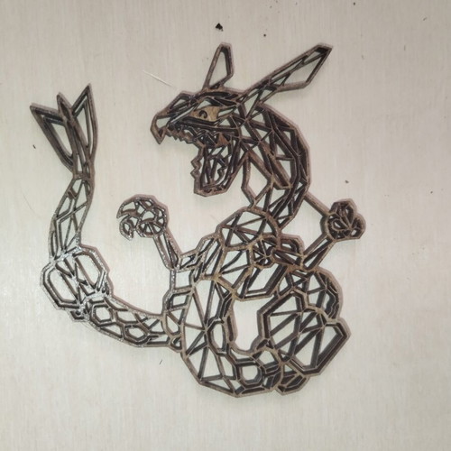 Wooden Rayquaza decorative art, custom order