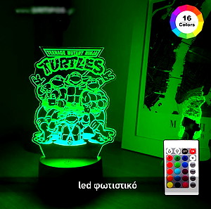 led φωτιστικό turtles (χελωνονιντζάκια)
