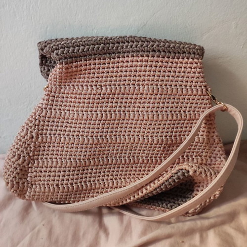 Knitted handmade backpack used