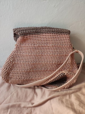 Knitted handmade backpack used