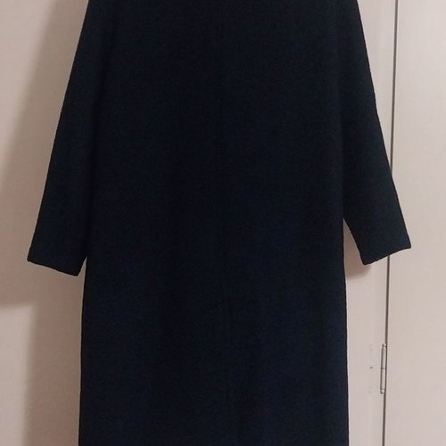 Vintage wool coat used, tailor made, size XL, blue