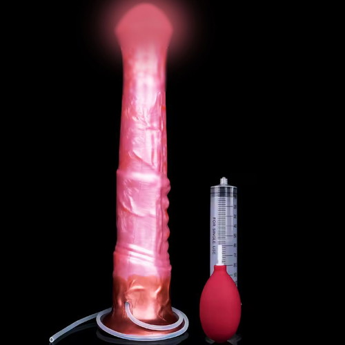 Horse Dildo 30CM καινούργιο με σύριγγα εκσπερμάτωσης και φούσκα από σιλικόνη 5CM πάχος
