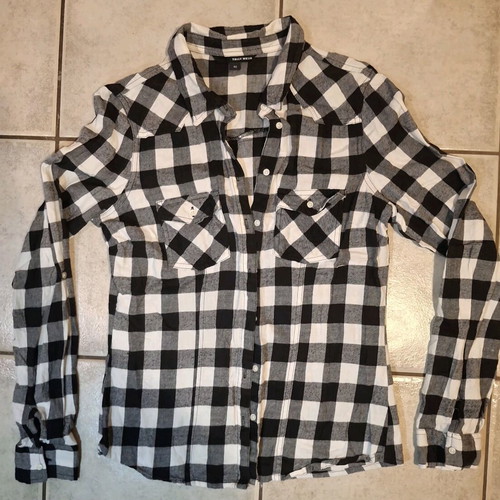 Tally Weijl checked shirt used, size L, black and white