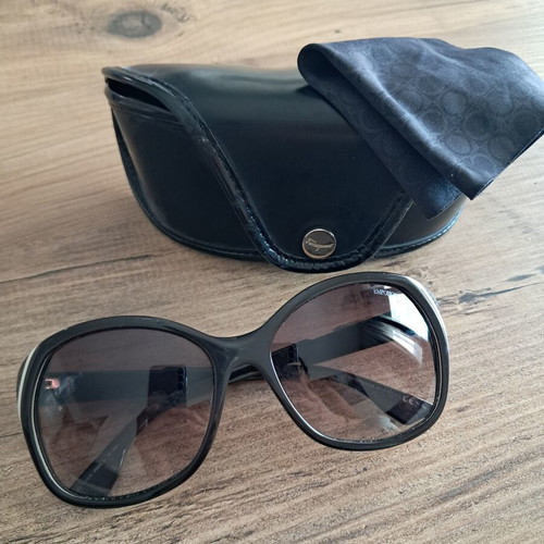 Emporio Armani sunglasses like new, dark brown with case