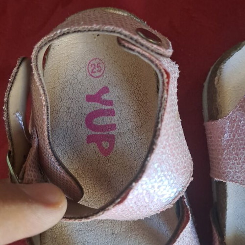 Girls' sandals used, size 25, beige pink