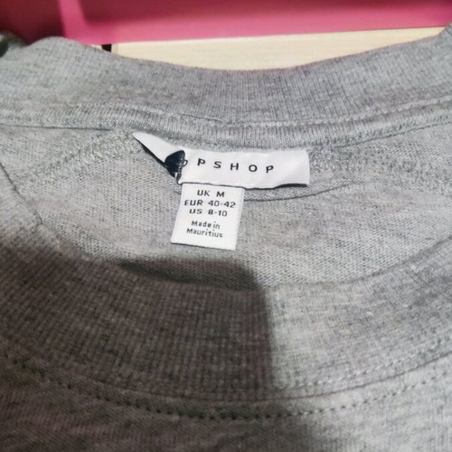 Topshop women's oversized medium grey t-shirt new