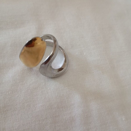 Two-tone adjustable steel ring new