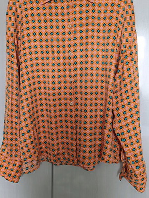 Zara shirt like new, 100% viscose, green and orange, size L-XL