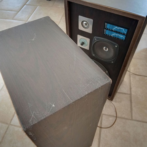 Vintage floor-standing speakers used, 80W, 8 ohms, 3-way with equalizer