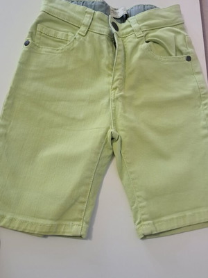 Zara Boys' Long Green Denim Shorts Like New, Size 110 cm, Age 4-5