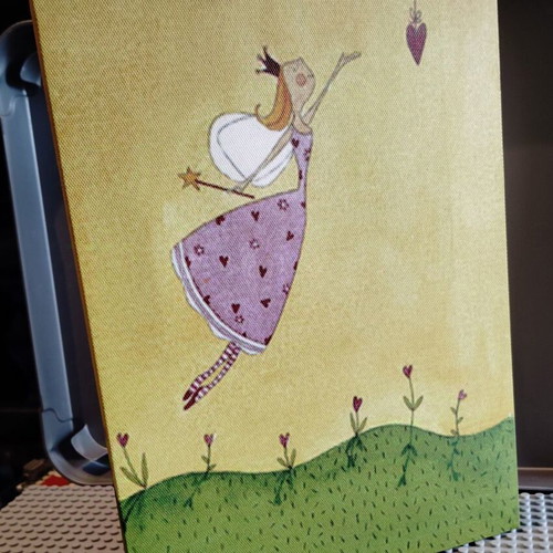 Painting for children's room like new, canvas in wooden frame