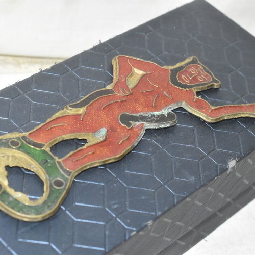 Vintage brass bottle opener used, collectible decorative item