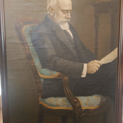 Oil painting with portrait of Eleftherios Venizelos used
