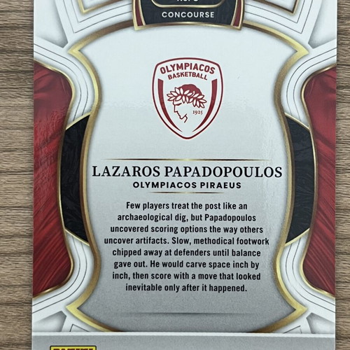2025-26 Panini Select Euroleague Basketball Card Lazaros Papadopoulos like new