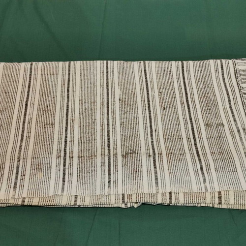 Woven bed sheet used, 1930s era, signs of wear