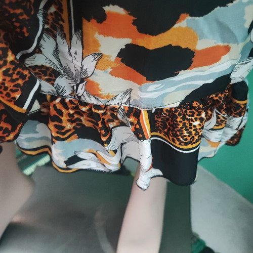 Rima Beachwear Pareo Skirt with Ruffles One Size Animal Print