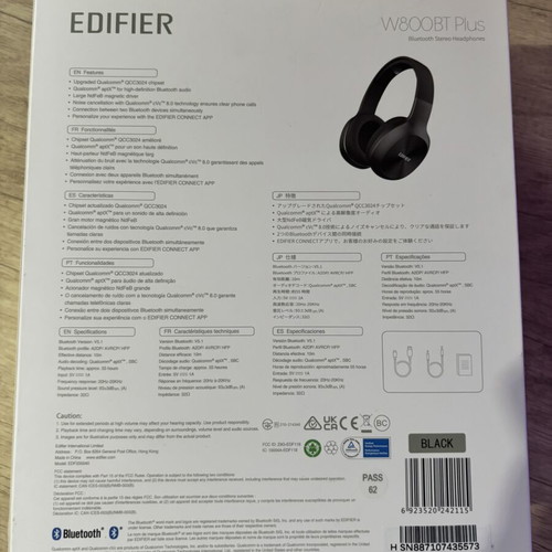 Edifier W800BT Plus wireless headphones like new