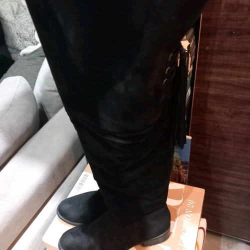 Zara over the knee boots used, black suede, size 41