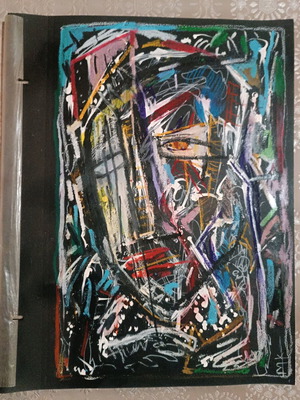 Surrealist painting with mixed media made to order