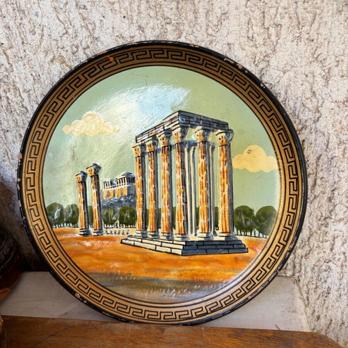 Decorative wall plate used, diameter 19 cm, old
