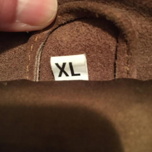 Suede leather men's jacket used, brown, size XL