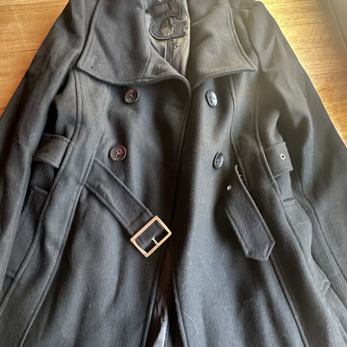 Guess long black coat medium like new