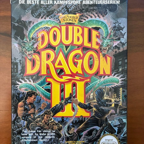 Double Dragon III The Sacred Stones Nintendo NES game like new, Greek manual