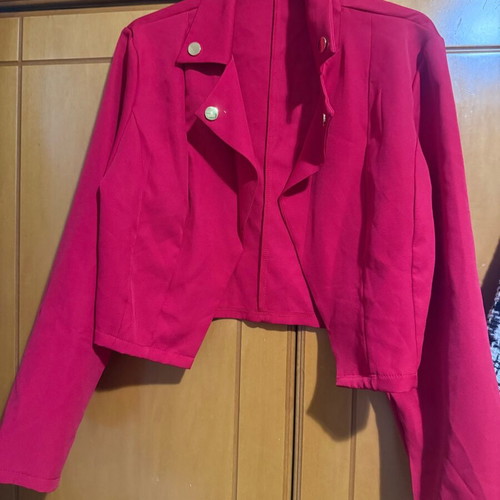 Mid-length jacket like new, red, size M