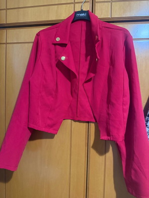 Mid-length jacket like new, red, size M