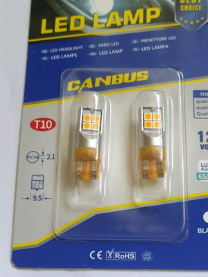 Led Canbus 12V 6500K car lamps set of 2 new