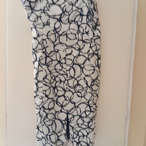 Dress midi black and white shiny with side zipper, like new, size L