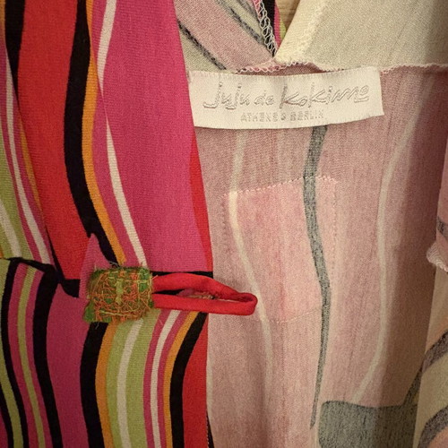 Long kimono dress by Greek designer, new, multicolor