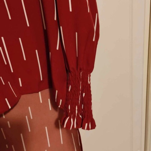 Asymmetric brick red tunic shirt new one size
