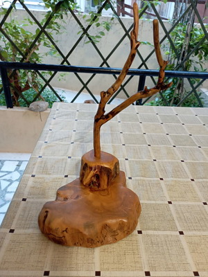 Handmade wooden desk table decoration, rustic minimal style
