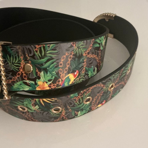Belt with Parrot Pattern new, multicolored, size 115