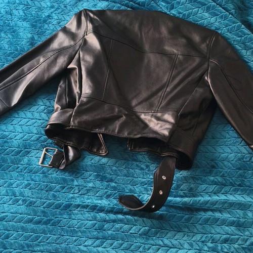 Bershka biker jacket black faux leather like new, size L